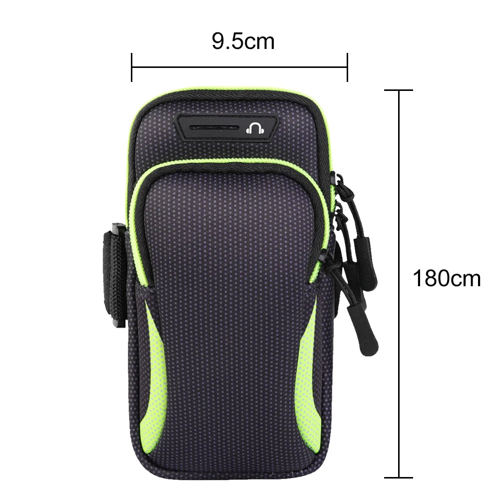 Funda Deportiva Impermeable para Teléfono con Brazalete para Correr, Soporte para Teléfono, Bolsa Deportiva Móvil, Funda para Mano de Ejercicio, para Teléfonos de hasta 16.5cm  y 18.3cm
