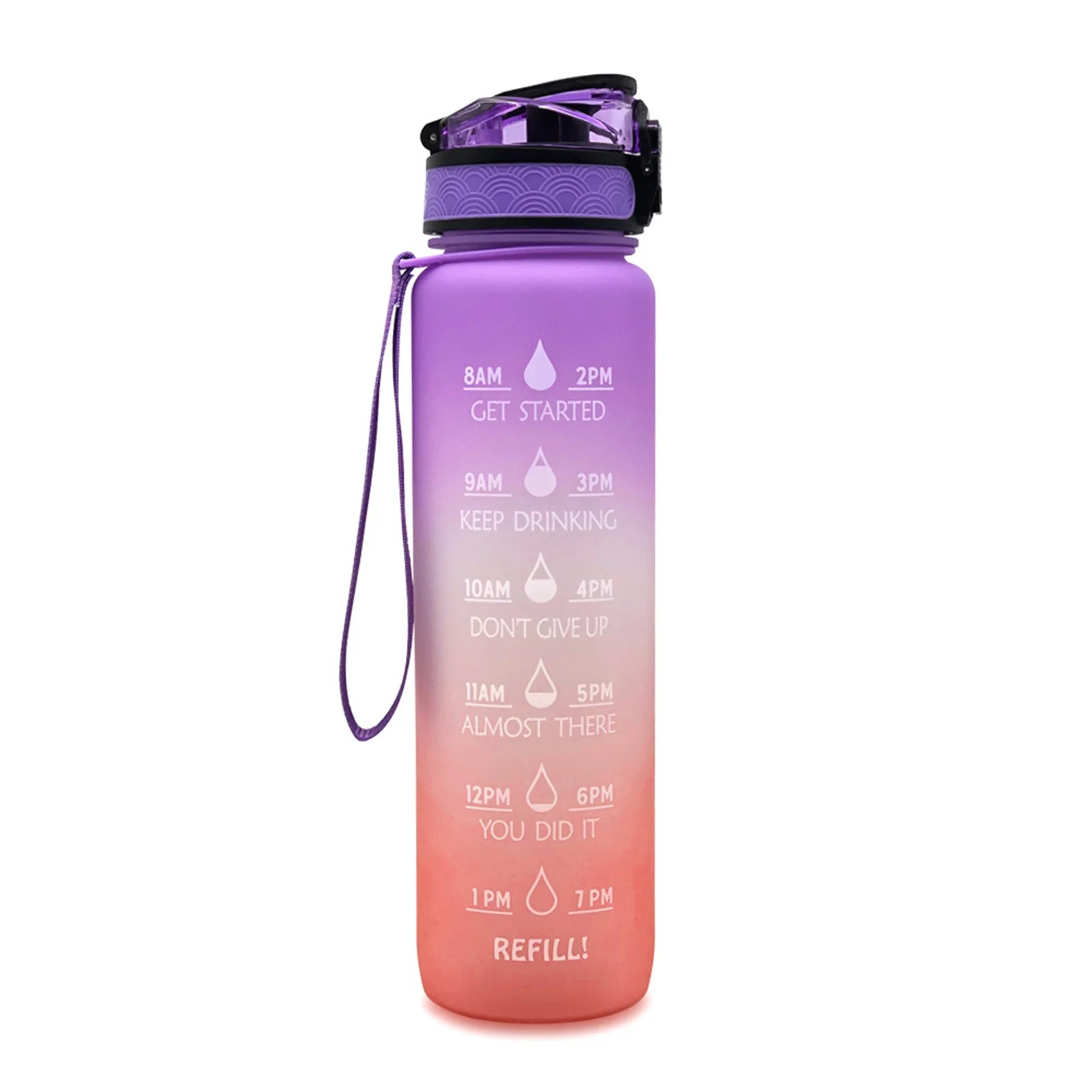 Botella de Agua Motivacional de Plástico – Antigoteo para Fitness y Deportes