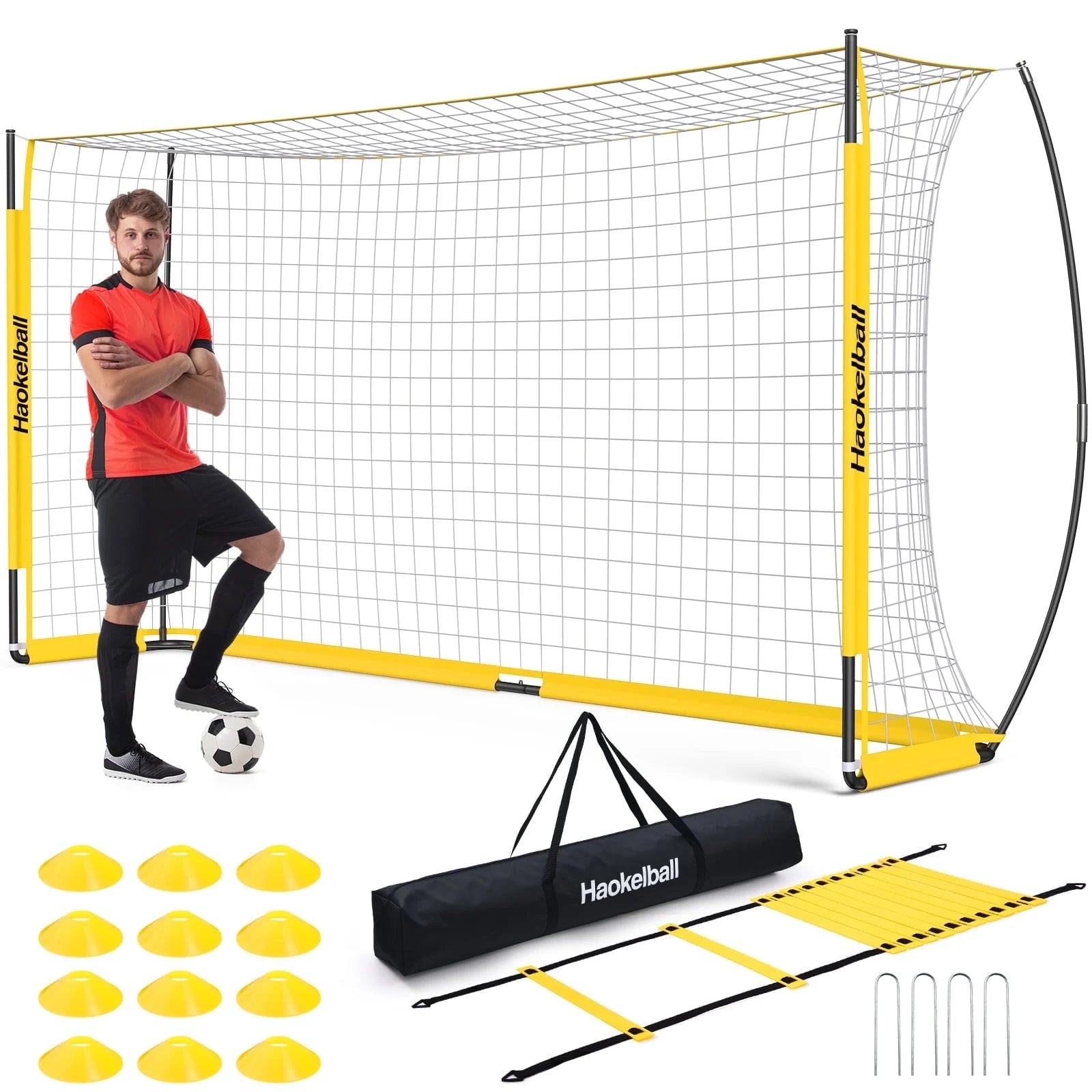 Soccer Goal with Agility Ladder and 12 Cones