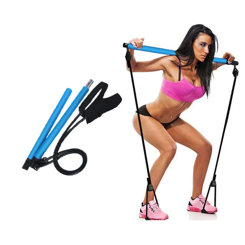 Kit de Barra de Pilates para Fitness y Ejercicio – Entrenamiento con Bandas de Resistencia para Yoga, Gimnasio y Tonificación Muscular