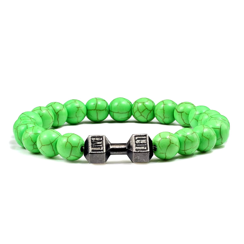 Gym Dumbbells Beads Bracelet