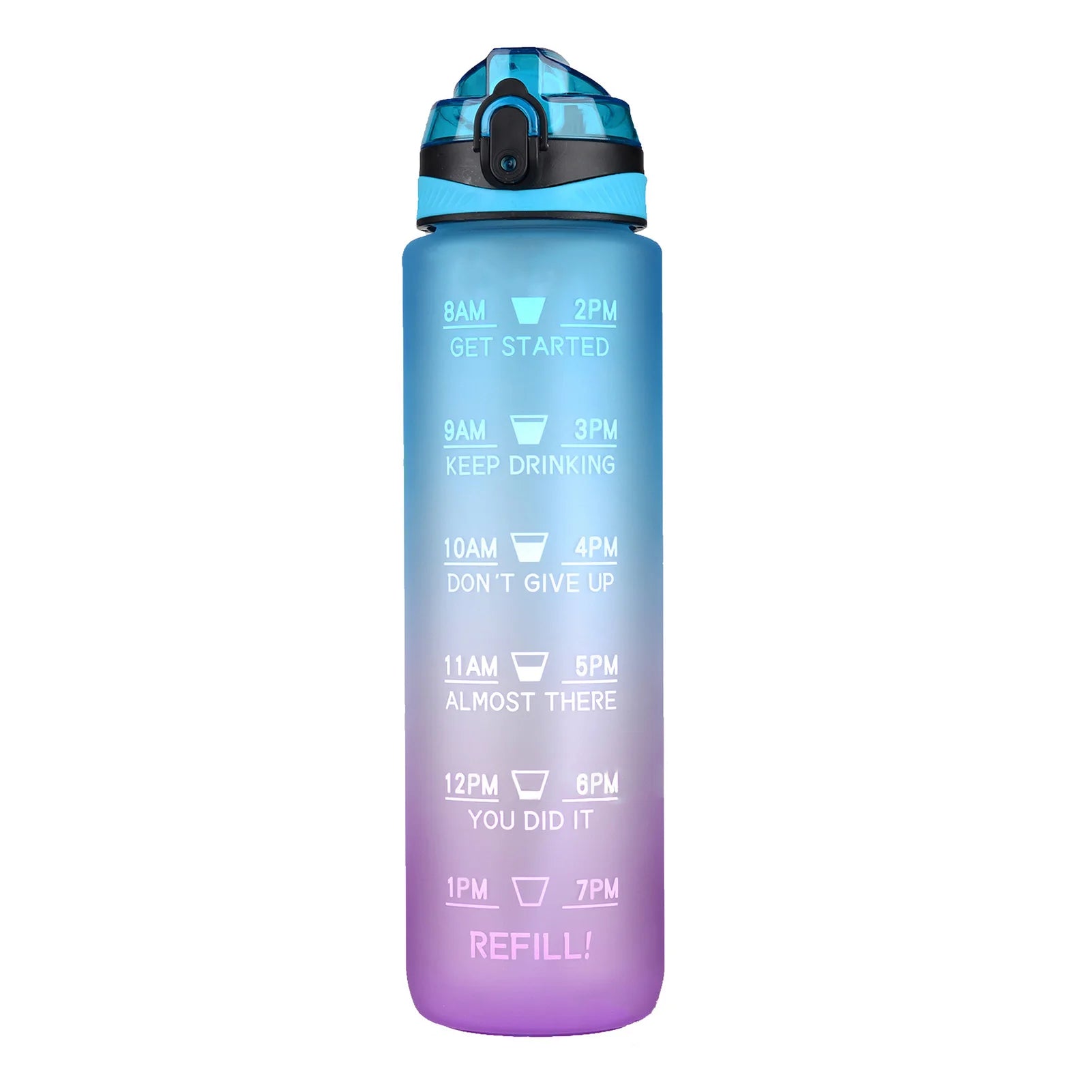 Botella de Agua Motivacional de Plástico – Antigoteo para Fitness y Deportes