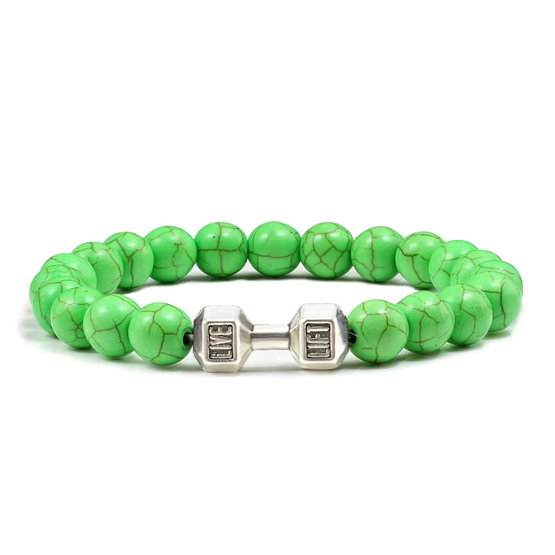 Gym Dumbbells Beads Bracelet