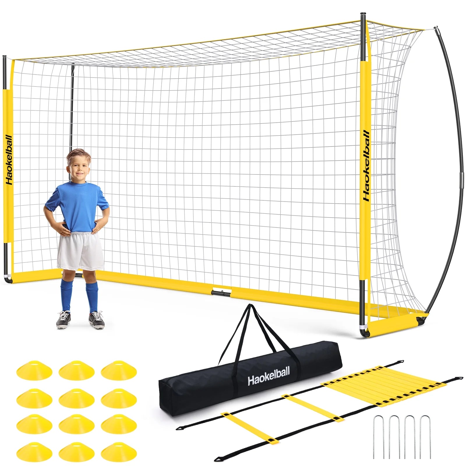 Soccer Goal with Agility Ladder and 12 Cones