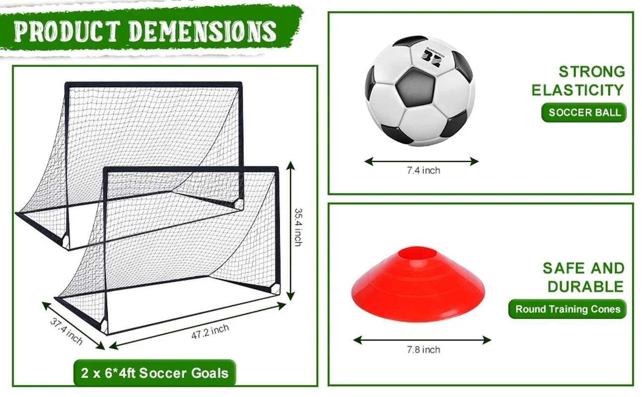 Set of 2 Portable Soccer Goals