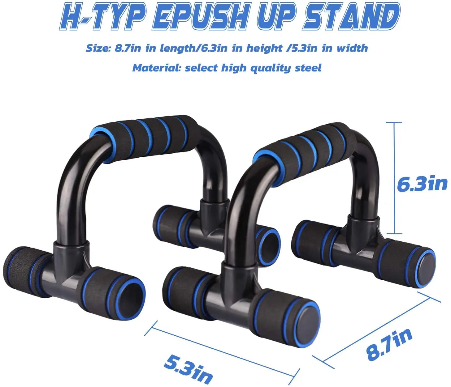 1 Par de soportes para flexiones, asas de agarre, equipamiento de fitness, útil para entrenamiento de pecho y musculación.
