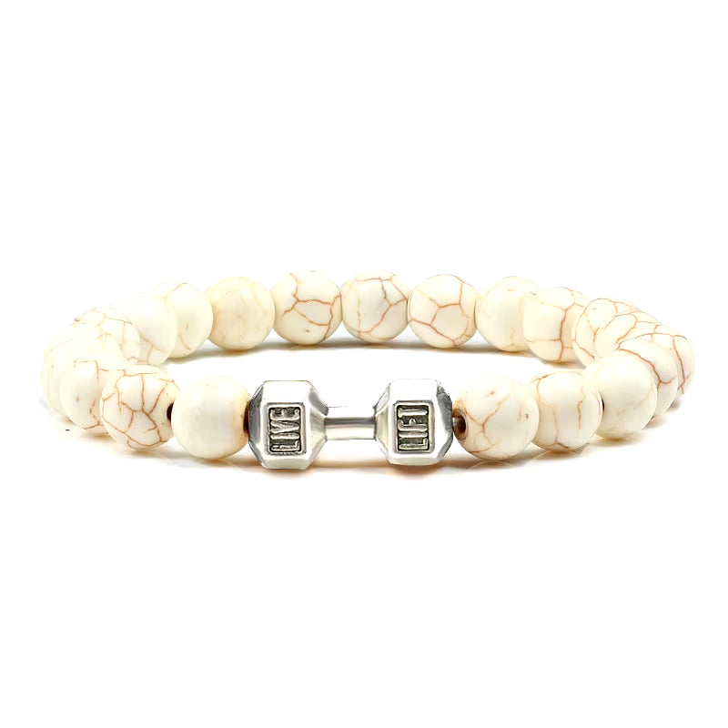 Gym Dumbbells Beads Bracelet