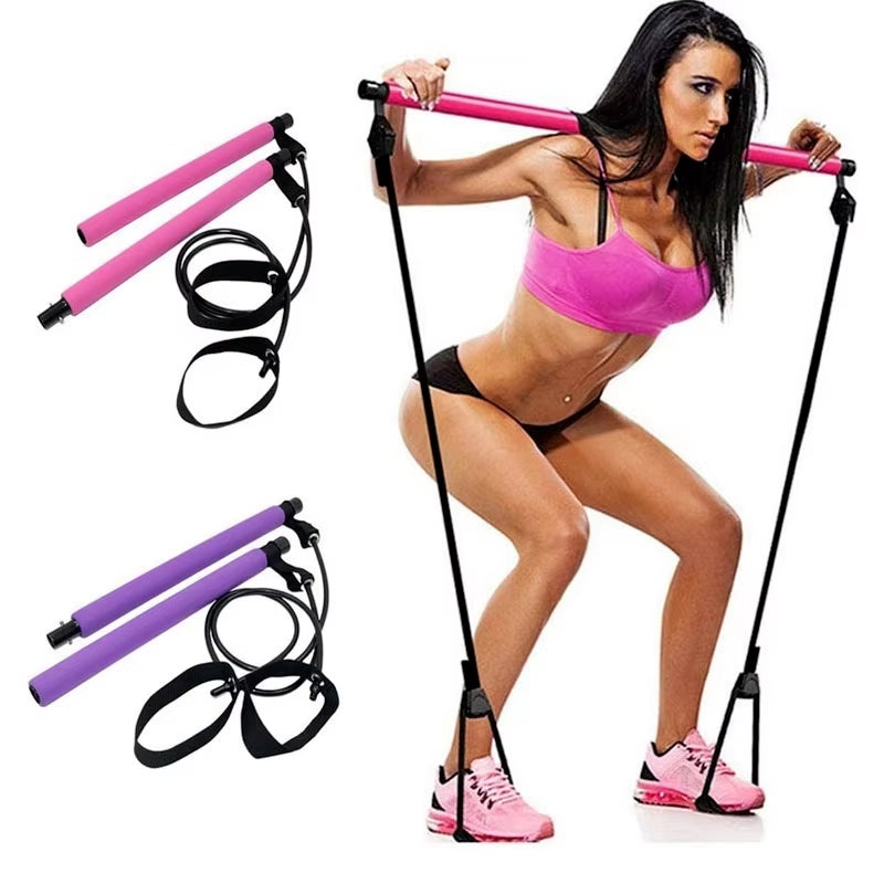Kit de Barra de Pilates para Fitness y Ejercicio – Entrenamiento con Bandas de Resistencia para Yoga, Gimnasio y Tonificación Muscular