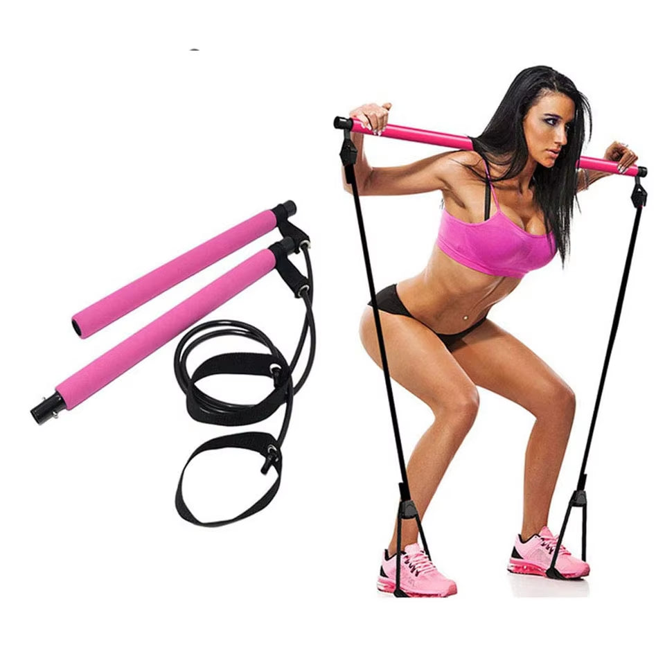 Kit de Barra de Pilates para Fitness y Ejercicio – Entrenamiento con Bandas de Resistencia para Yoga, Gimnasio y Tonificación Muscular