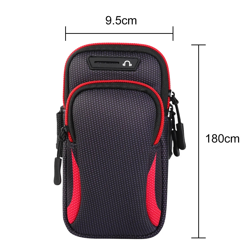 Funda Deportiva Impermeable para Teléfono con Brazalete para Correr, Soporte para Teléfono, Bolsa Deportiva Móvil, Funda para Mano de Ejercicio, para Teléfonos de hasta 16.5cm  y 18.3cm