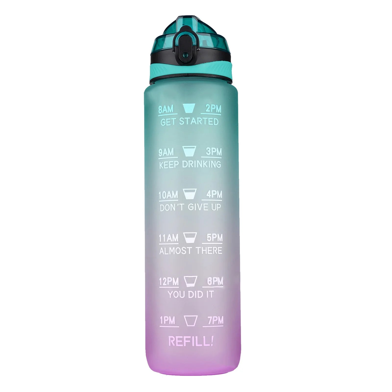 Botella de Agua Motivacional de Plástico – Antigoteo para Fitness y Deportes