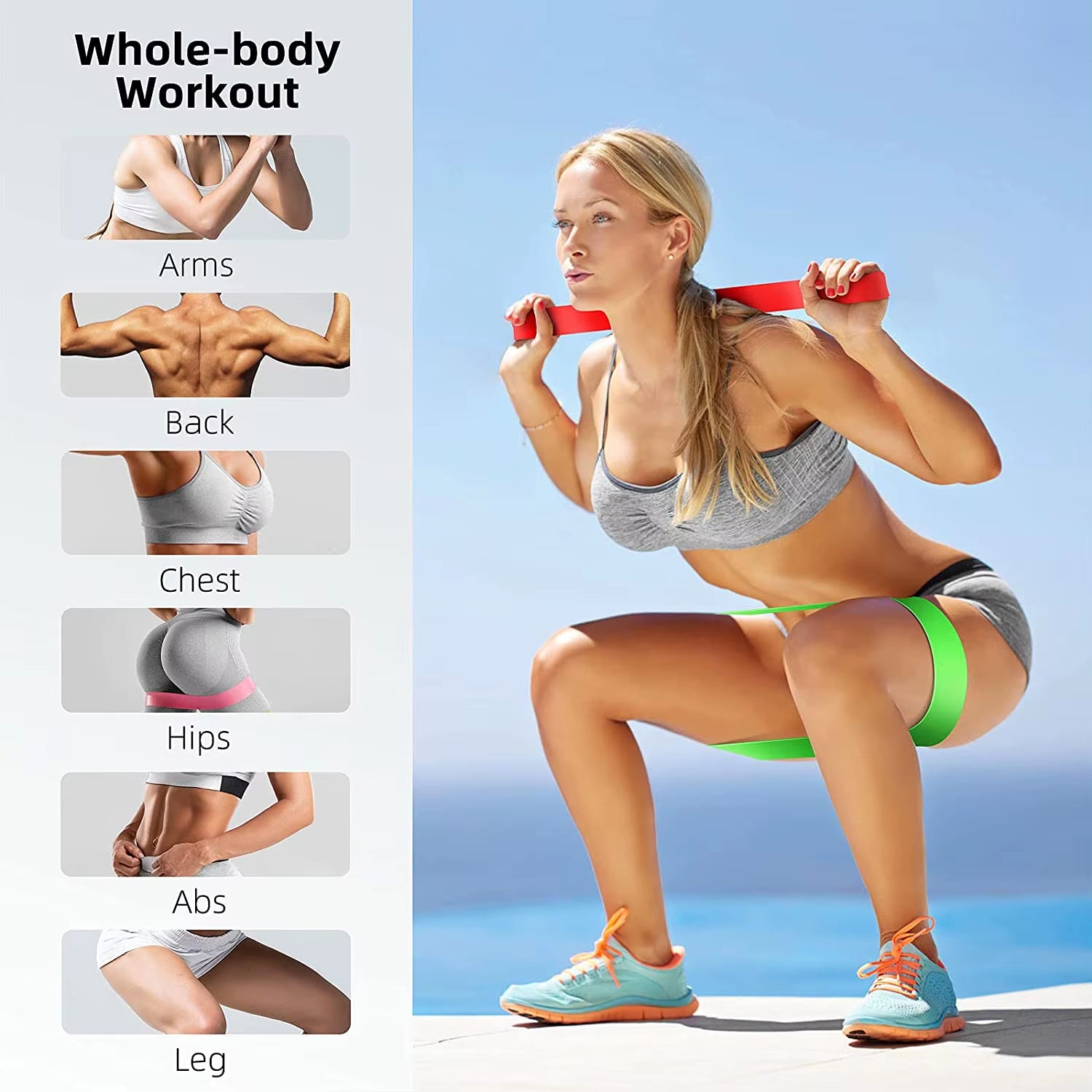 Set de Bandas de Resistencia para Entrenamiento de Fuerza, Fitness y Gimnasio