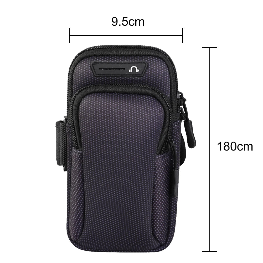 Funda Deportiva Impermeable para Teléfono con Brazalete para Correr, Soporte para Teléfono, Bolsa Deportiva Móvil, Funda para Mano de Ejercicio, para Teléfonos de hasta 16.5cm  y 18.3cm