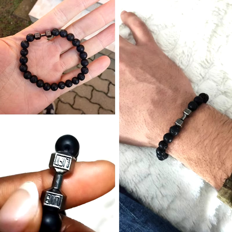 Gym Dumbbells Beads Bracelet