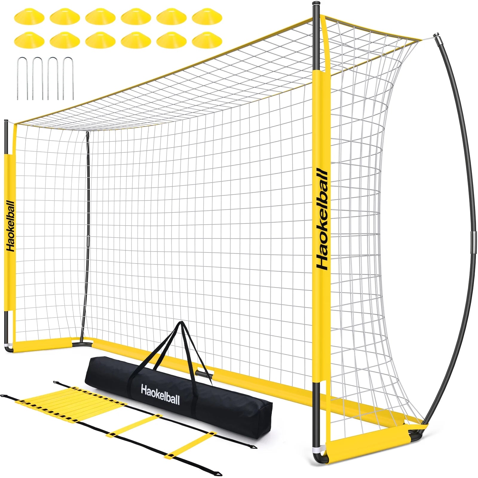 Soccer Goal with Agility Ladder and 12 Cones