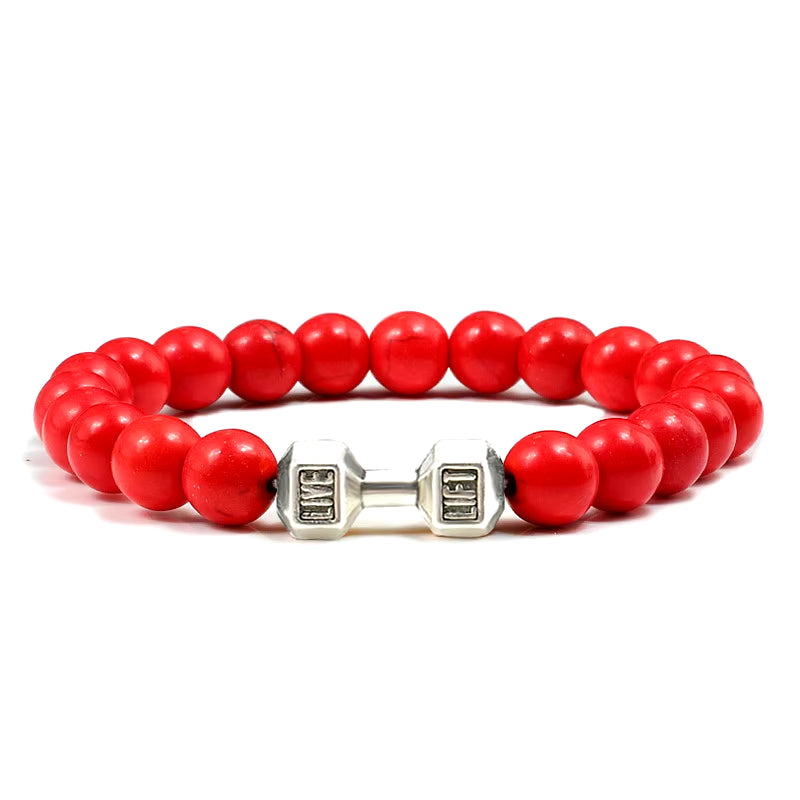 Gym Dumbbells Beads Bracelet