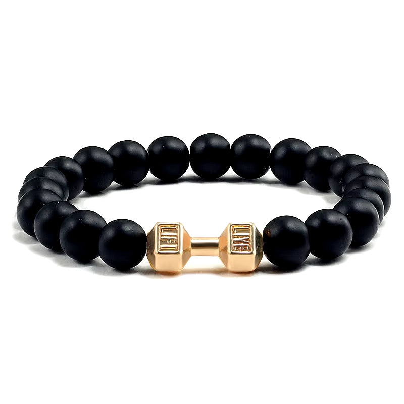 Gym Dumbbells Beads Bracelet
