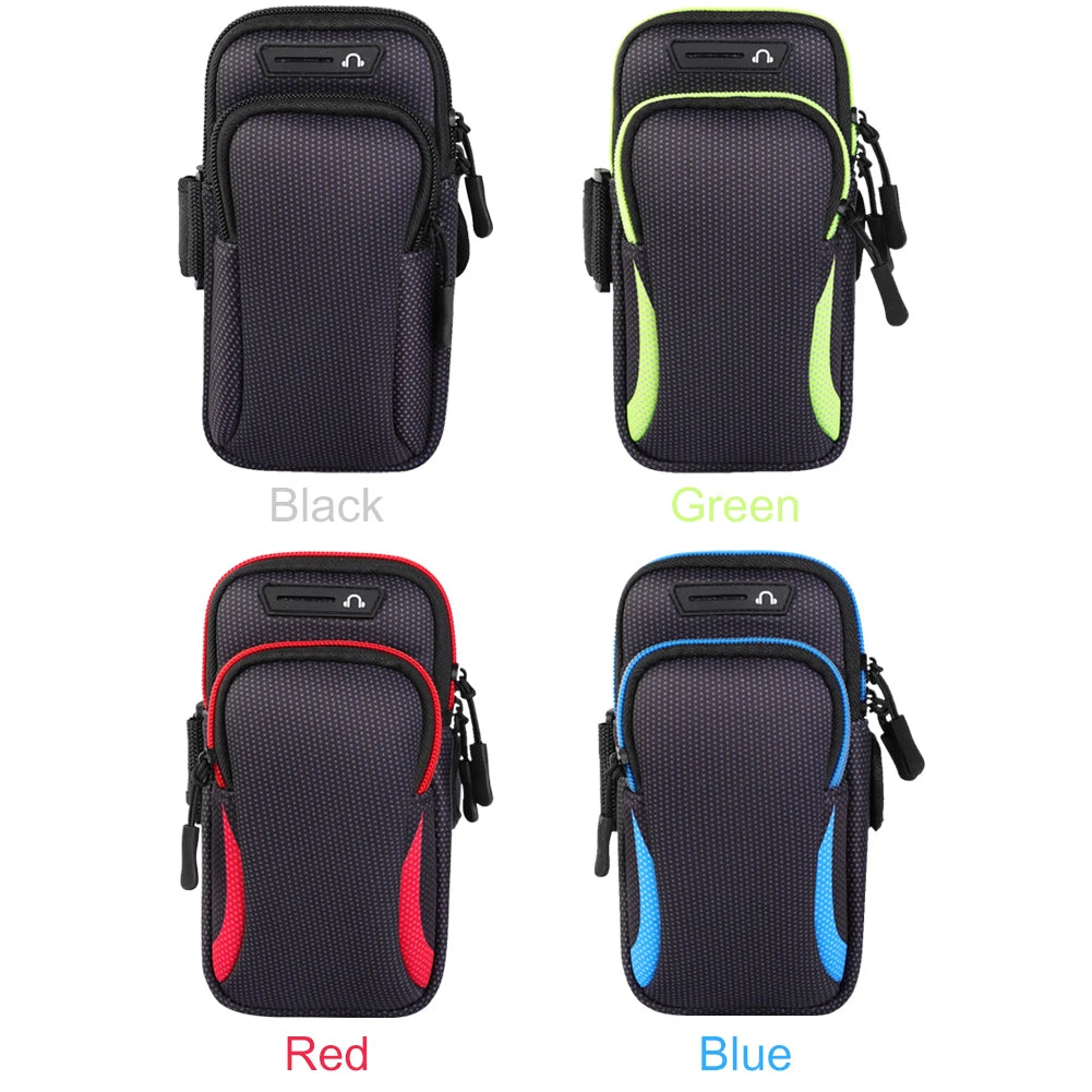 Funda Deportiva Impermeable para Teléfono con Brazalete para Correr, Soporte para Teléfono, Bolsa Deportiva Móvil, Funda para Mano de Ejercicio, para Teléfonos de hasta 16.5cm  y 18.3cm