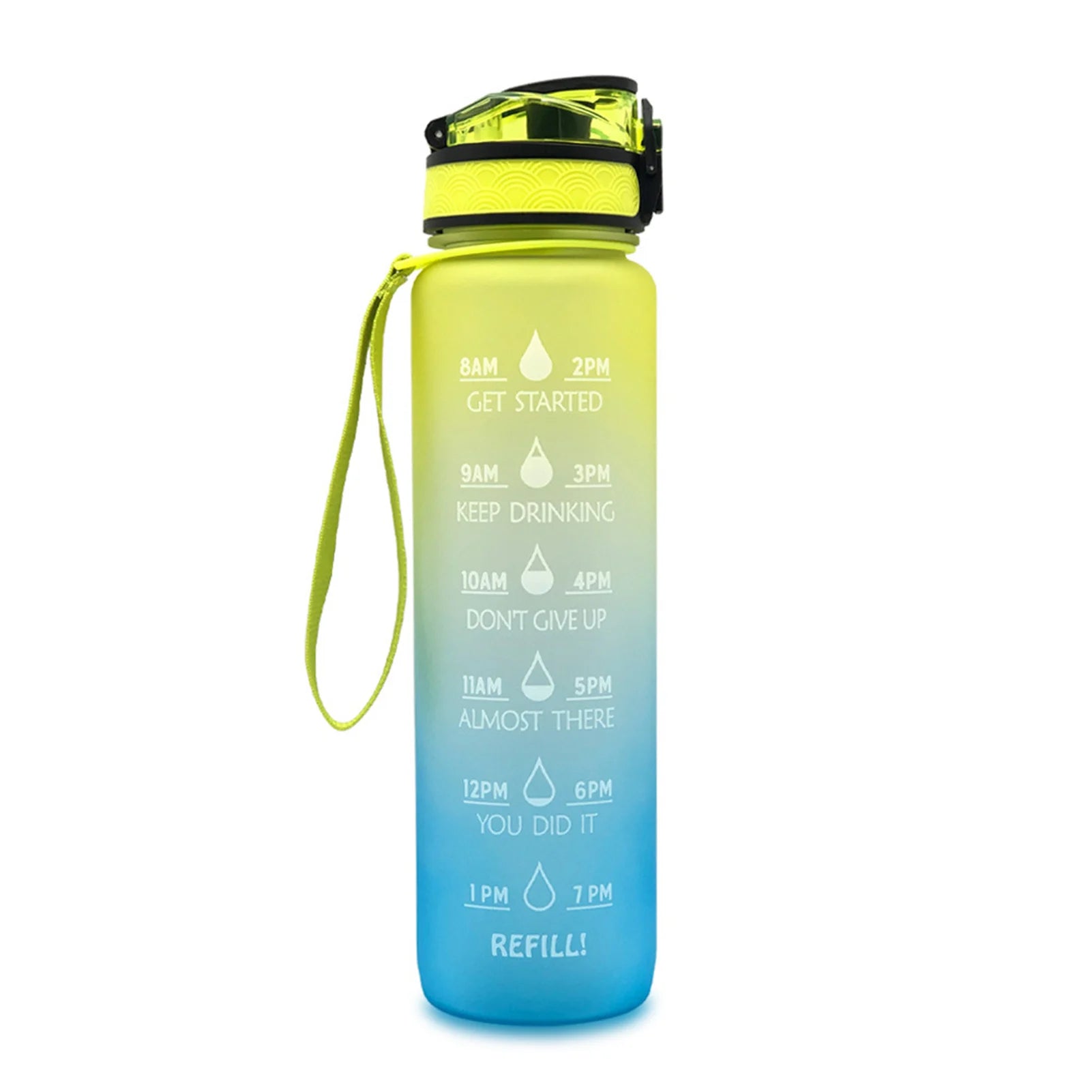 Botella de Agua Motivacional de Plástico – Antigoteo para Fitness y Deportes