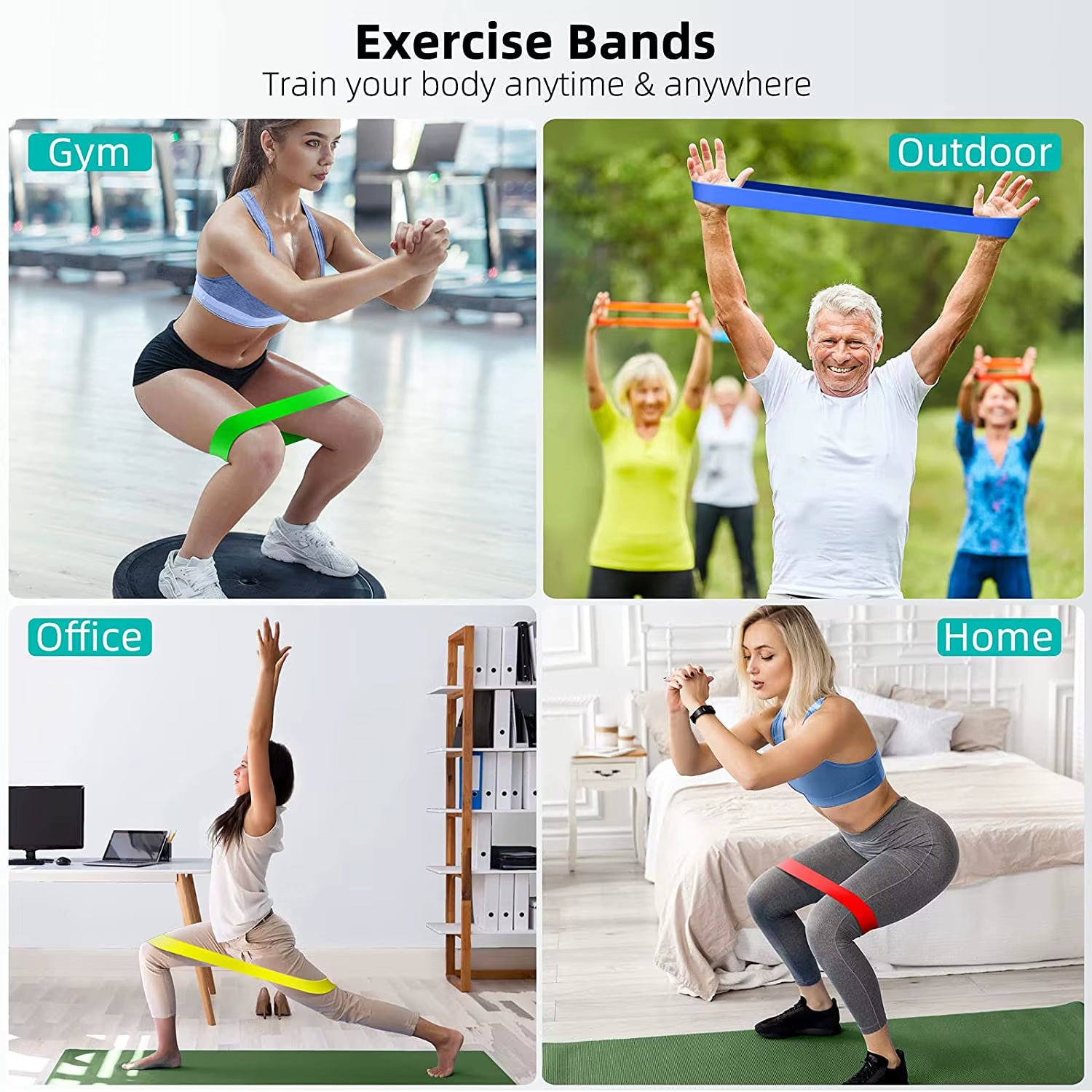 Set de Bandas de Resistencia para Entrenamiento de Fuerza, Fitness y Gimnasio