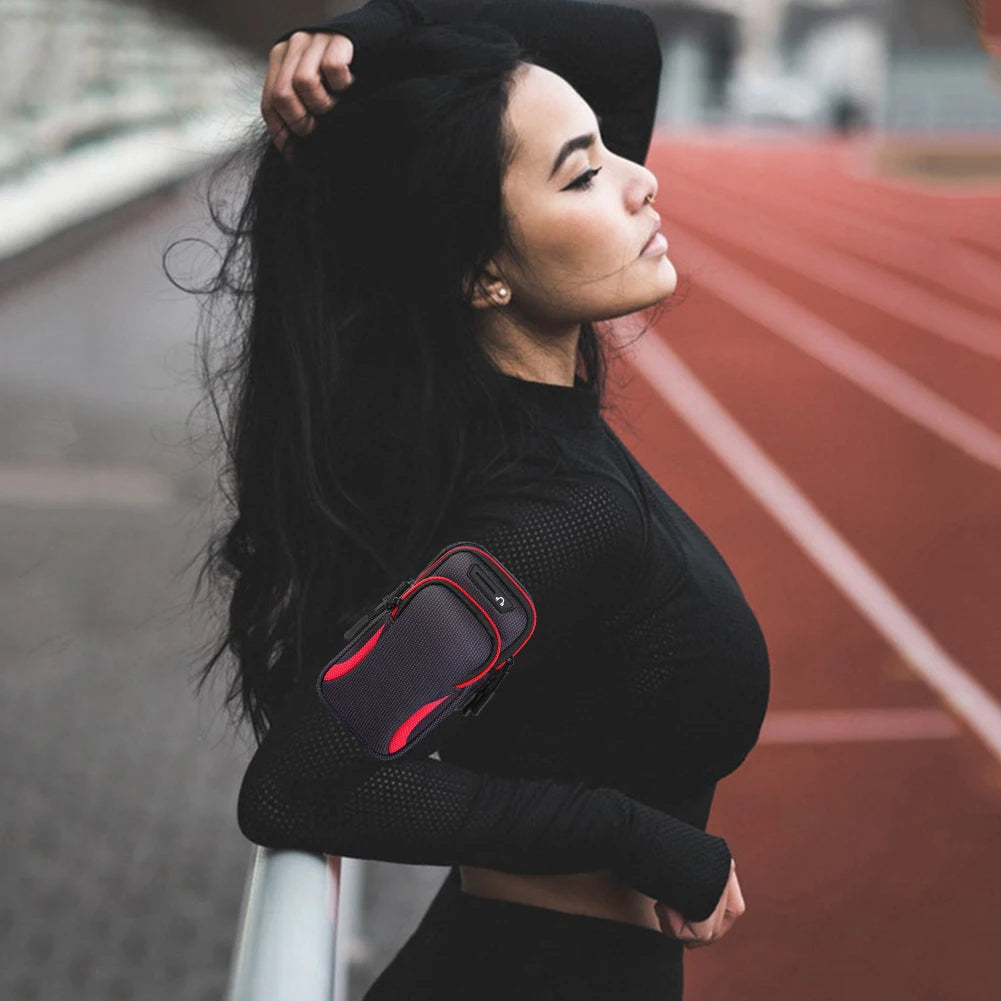 Funda Deportiva Impermeable para Teléfono con Brazalete para Correr, Soporte para Teléfono, Bolsa Deportiva Móvil, Funda para Mano de Ejercicio, para Teléfonos de hasta 16.5cm  y 18.3cm