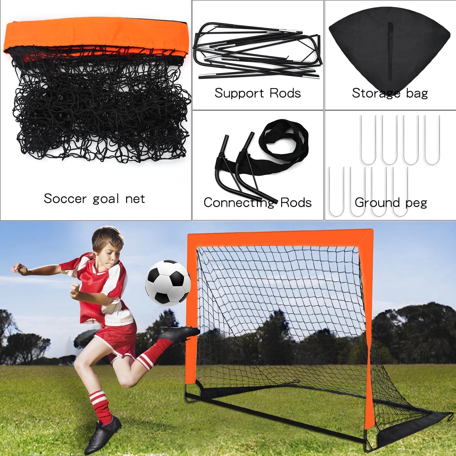 Portable Soccer Goals, Set of 2