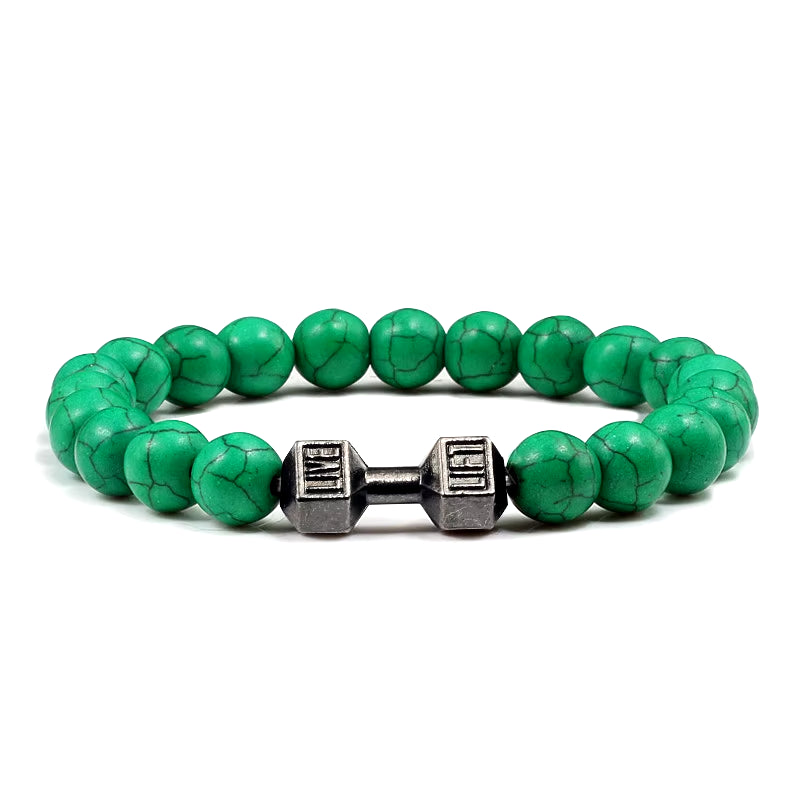 Gym Dumbbells Beads Bracelet