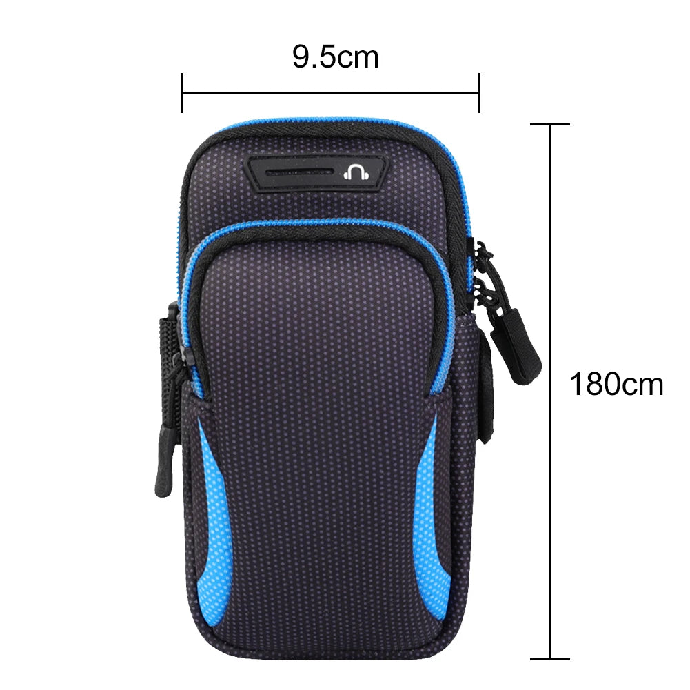 Funda Deportiva Impermeable para Teléfono con Brazalete para Correr, Soporte para Teléfono, Bolsa Deportiva Móvil, Funda para Mano de Ejercicio, para Teléfonos de hasta 16.5cm  y 18.3cm