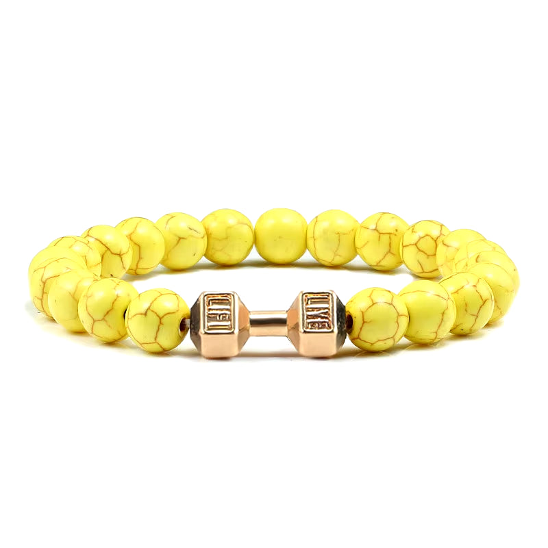 Gym Dumbbells Beads Bracelet